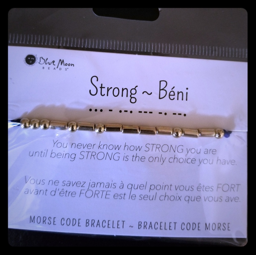 Morse code string bracelet  "strong"